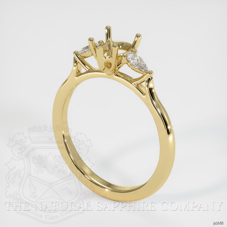 10K Yellow Gold Three Stone Ring Setting
