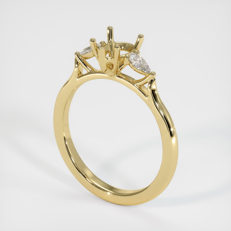 10K Yellow Gold Three Stone Ring Setting
