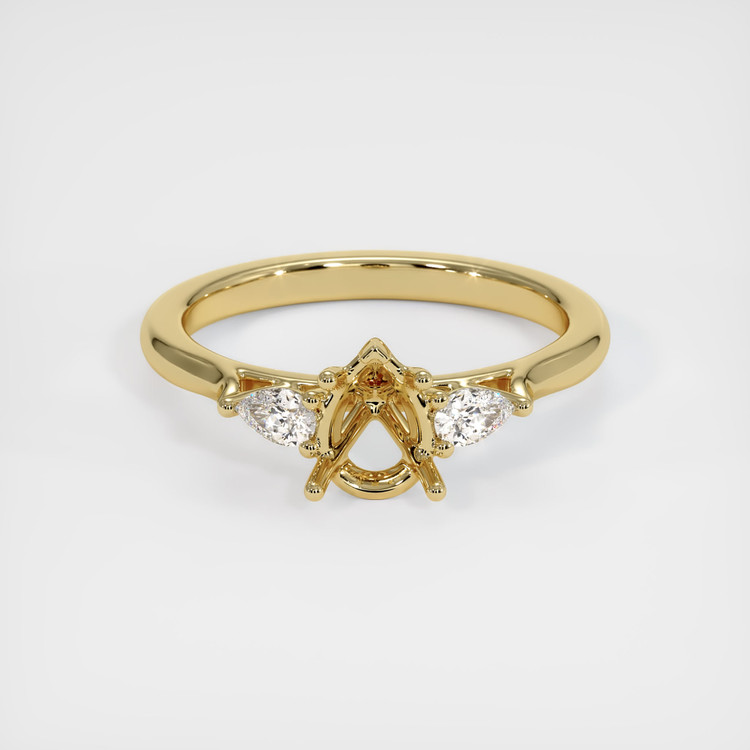 14K Yellow Gold Three Stone Ring Setting