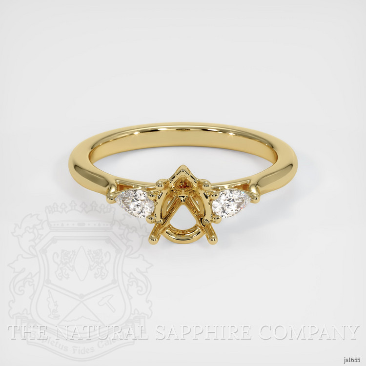 14K Yellow Gold Three Stone Ring Setting