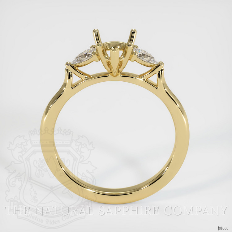 14K Yellow Gold Three Stone Ring Setting