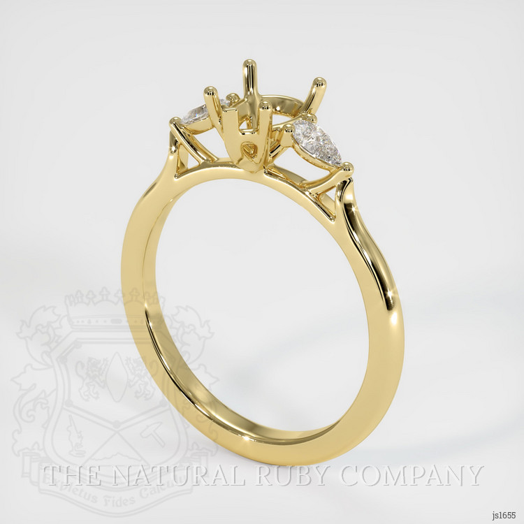 18K Yellow Gold Three Stone Ring Setting