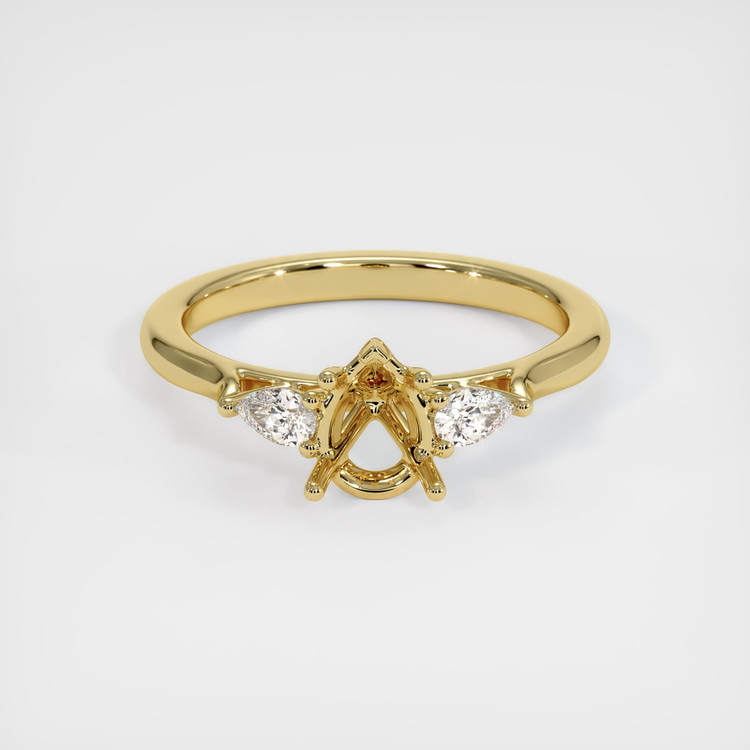 18K Yellow Gold Three Stone Ring Setting