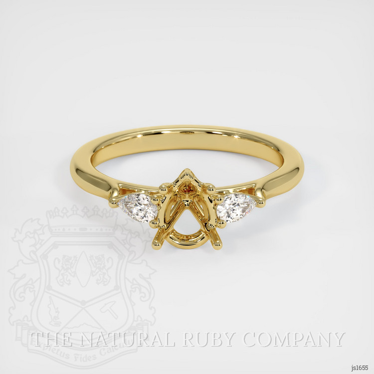 18K Yellow Gold Three Stone Ring Setting