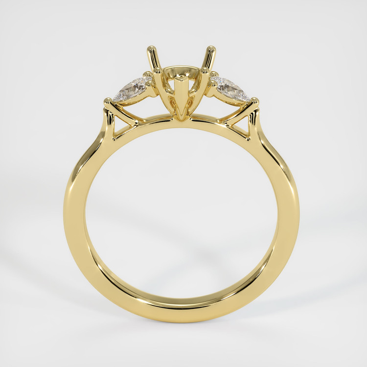18K Yellow Gold Three Stone Ring Setting