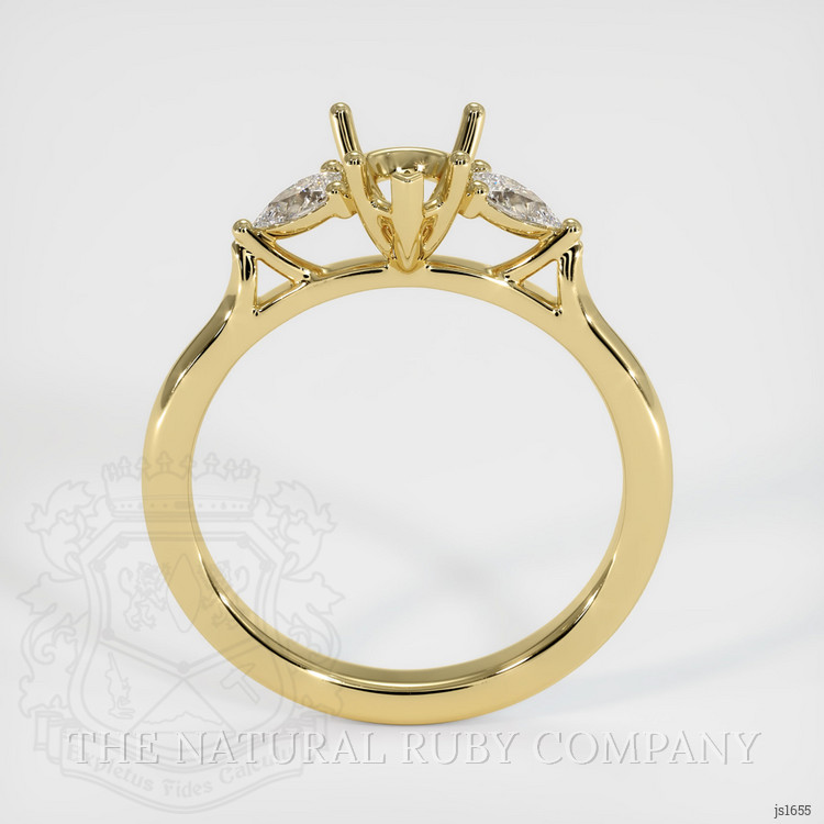 18K Yellow Gold Three Stone Ring Setting