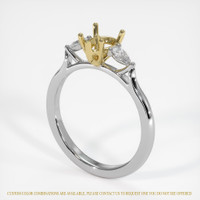14K Yellow & White Three Stone Ring Setting Image