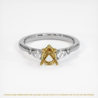 18K Yellow & White Three Stone Ring Setting Image