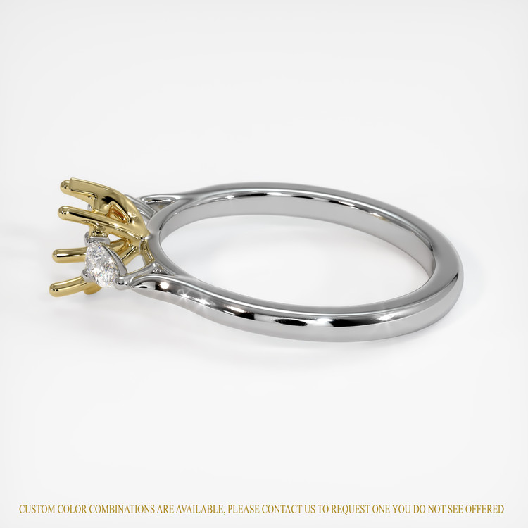 18K Yellow & White Three Stone Ring Setting