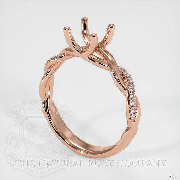 14K Rose Gold Pave Ring Setting