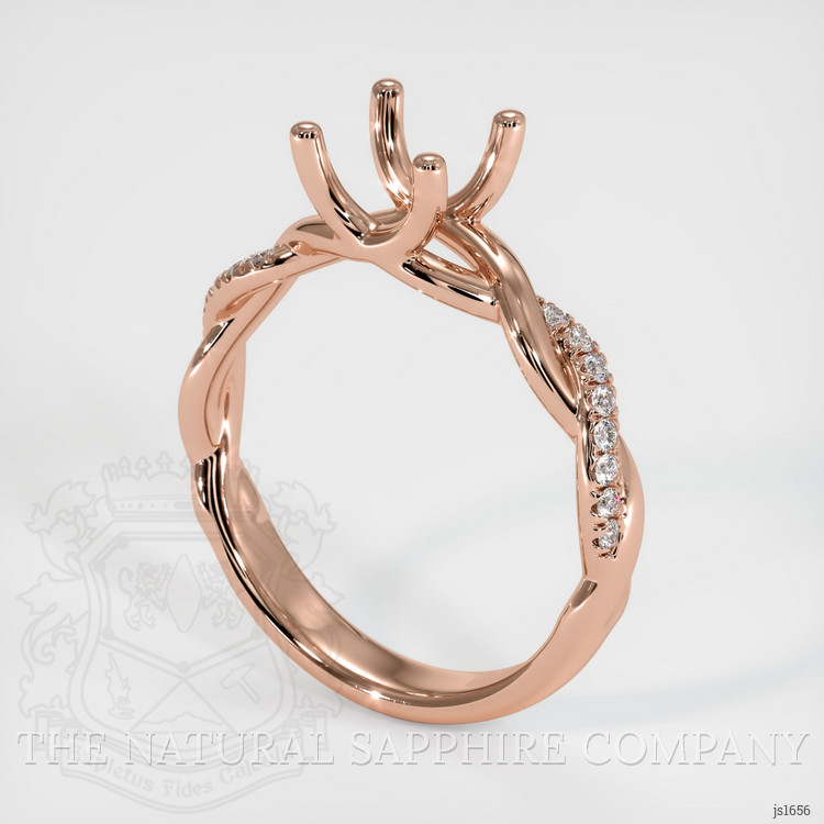 14K Rose Gold Pave Ring Setting