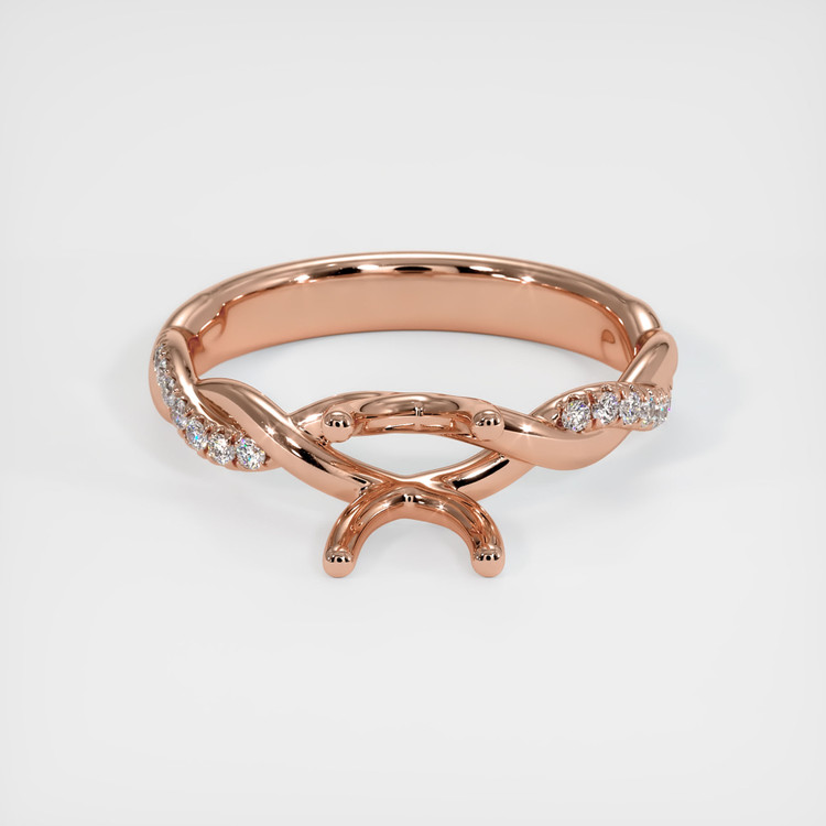 14K Rose Gold Pave Ring Setting