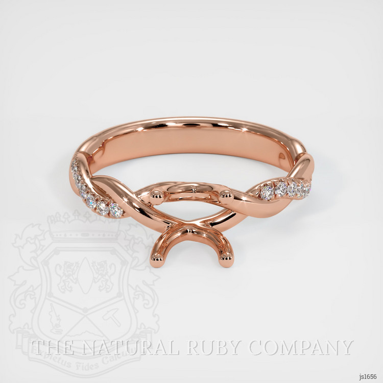 14K Rose Gold Pave Ring Setting