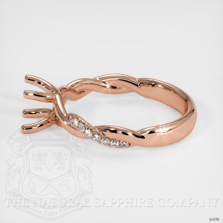 14K Rose Gold Pave Ring Setting