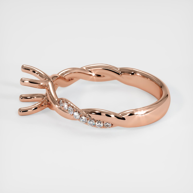 14K Rose Gold Pave Ring Setting