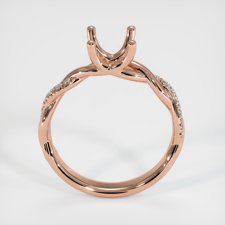 14K Rose Gold Pave Ring Setting