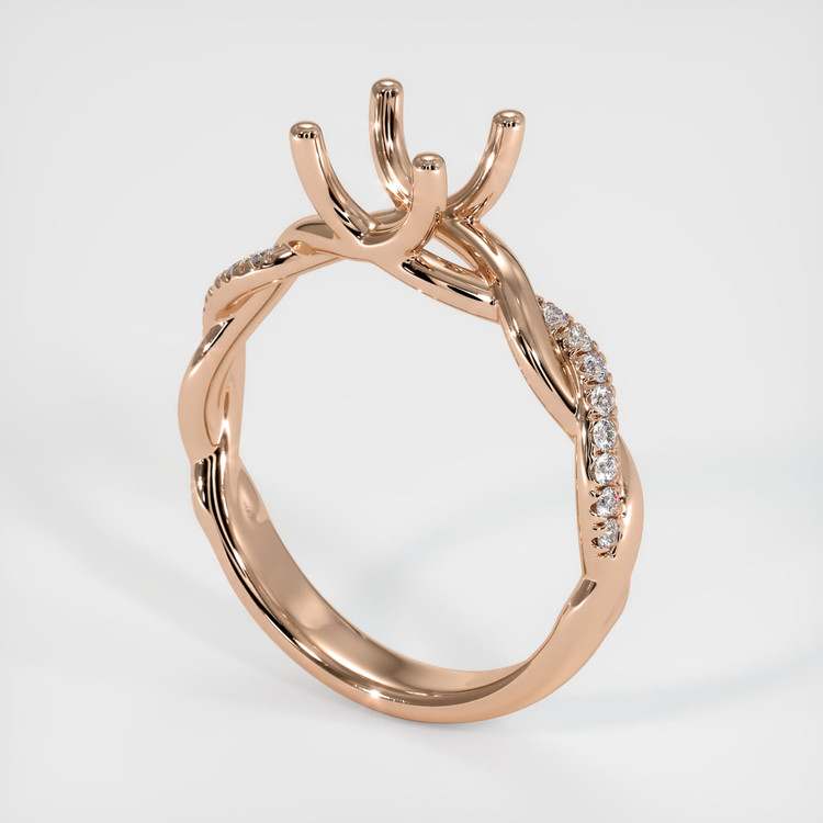18K Rose Gold Pave Ring Setting