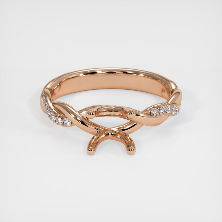 18K Rose Gold Pave Ring Setting