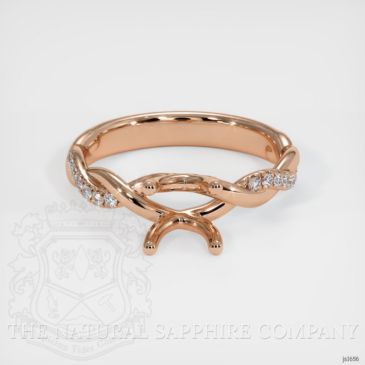 18K Rose Gold Pave Ring Setting