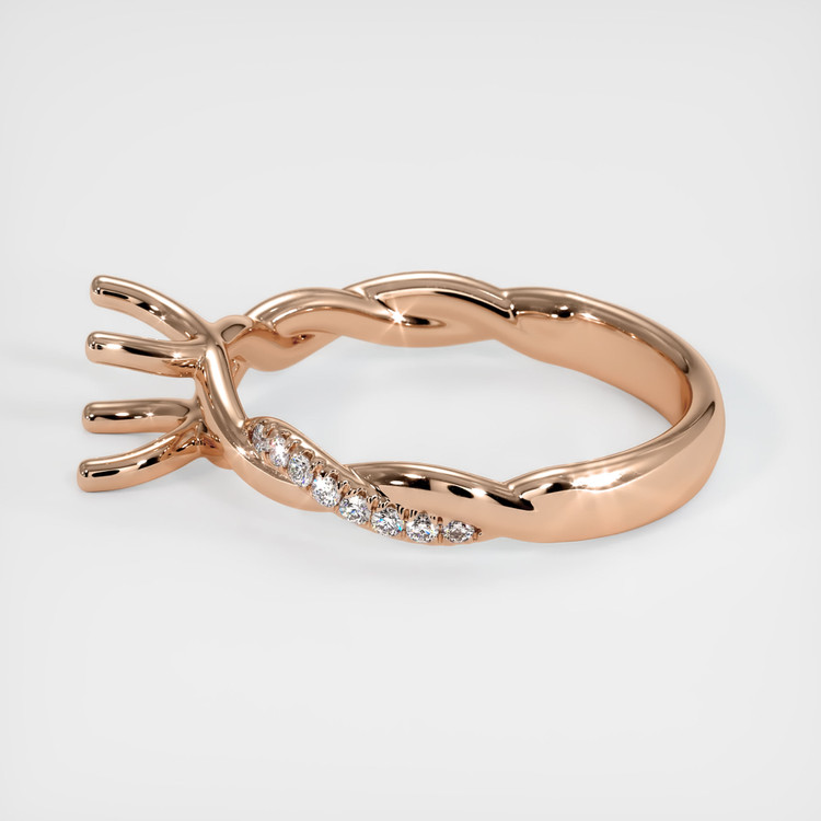 18K Rose Gold Pave Ring Setting