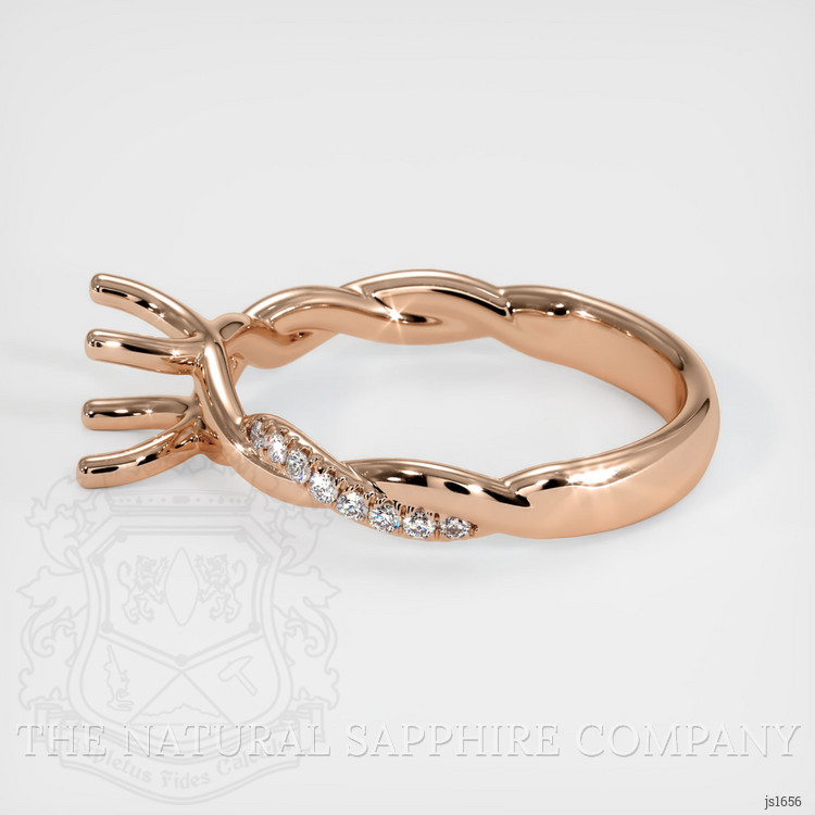 18K Rose Gold Pave Ring Setting