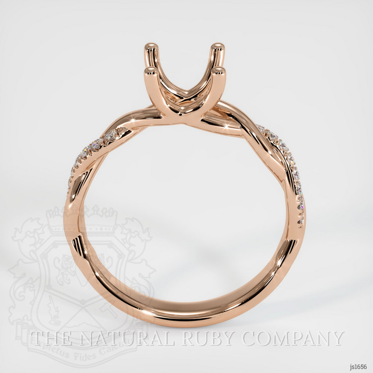 18K Rose Gold Pave Ring Setting