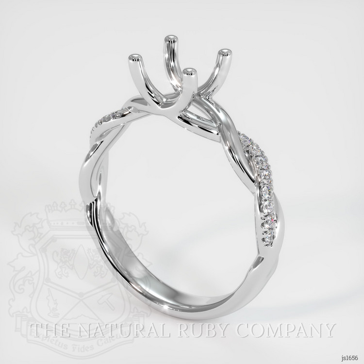 14K White Gold Pave Ring Setting