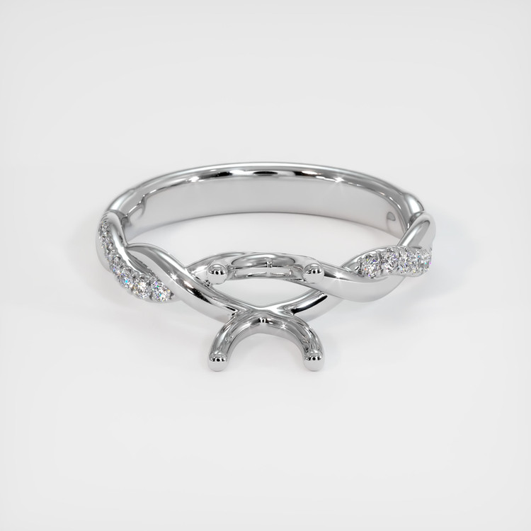 14K White Gold Pave Ring Setting