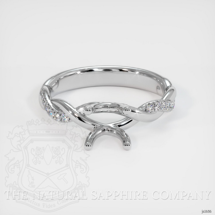 14K White Gold Pave Ring Setting