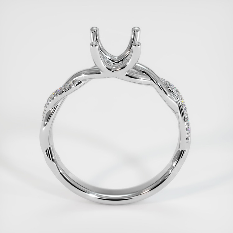 14K White Gold Pave Ring Setting