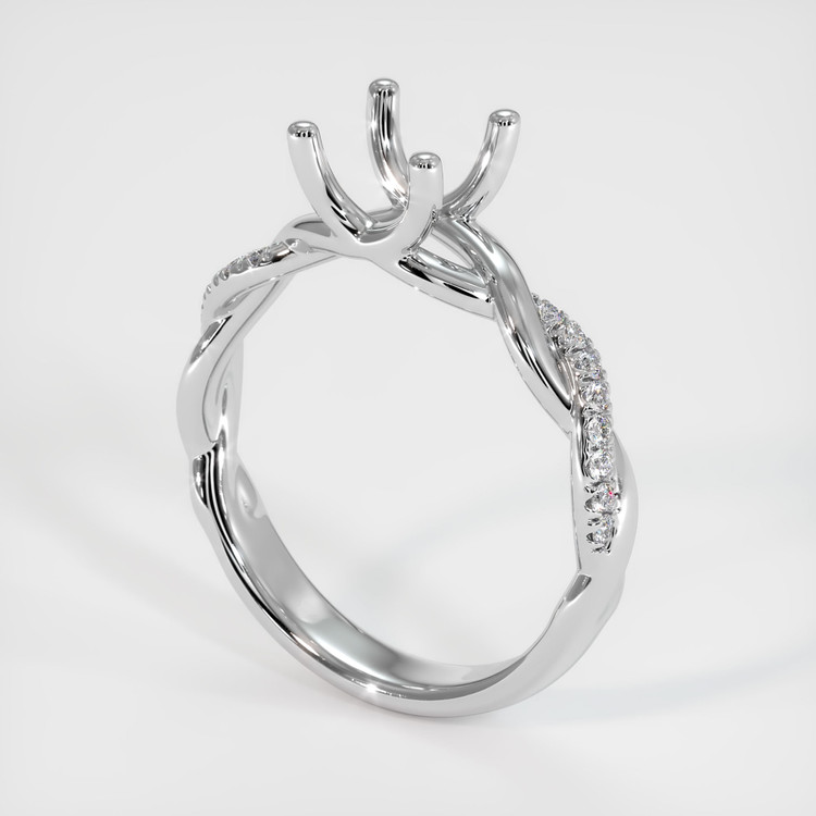 18K White Gold Pave Ring Setting