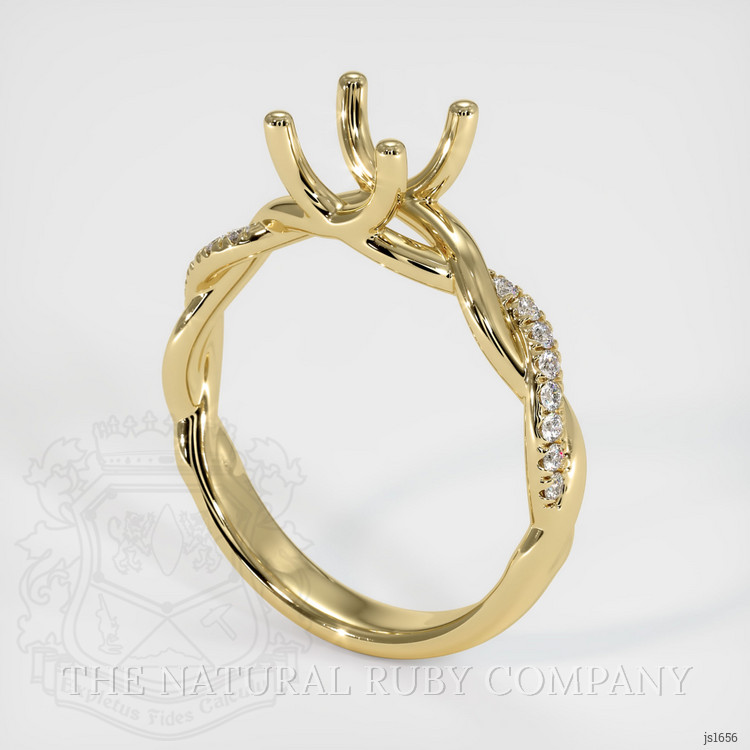 14K Yellow Gold Pave Ring Setting