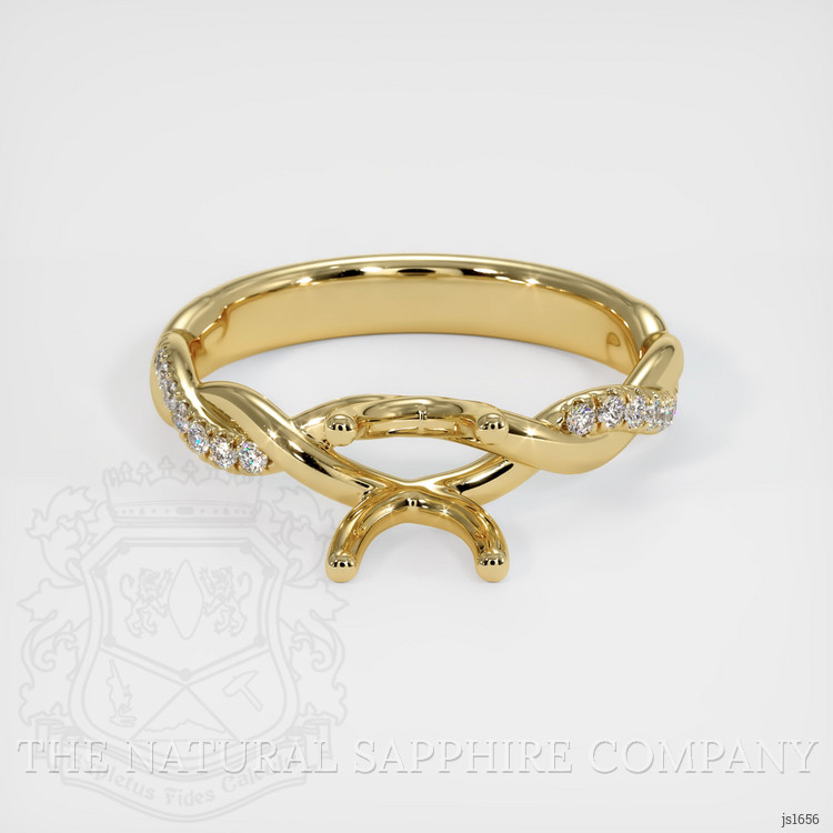 14K Yellow Gold Pave Ring Setting