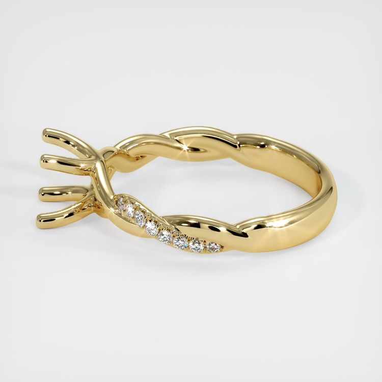 14K Yellow Gold Pave Ring Setting
