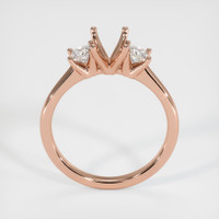 14K Rose Gold Three Stone Ring Setting Image