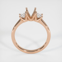 18K Rose Gold Three Stone Ring Setting Image