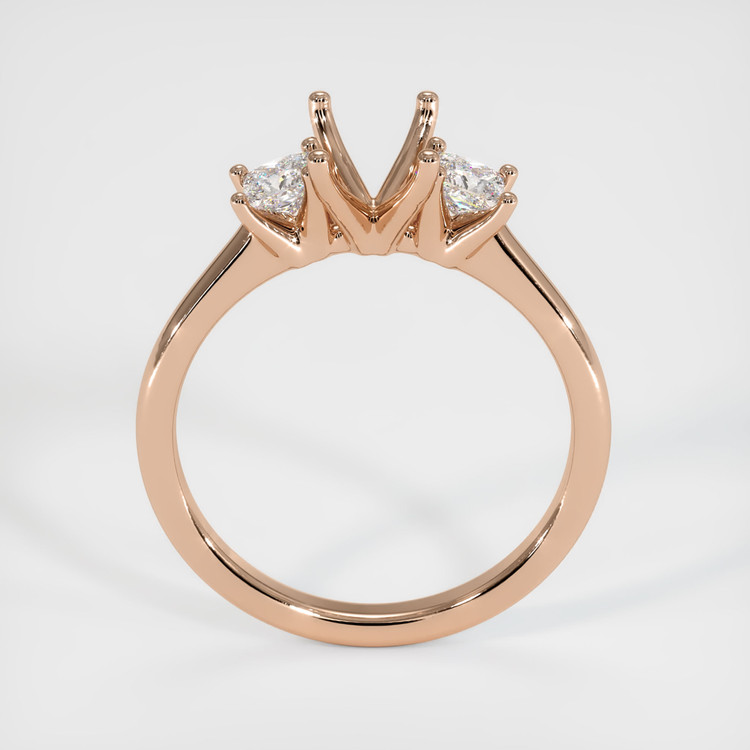 18K Rose Gold Three Stone Ring Setting