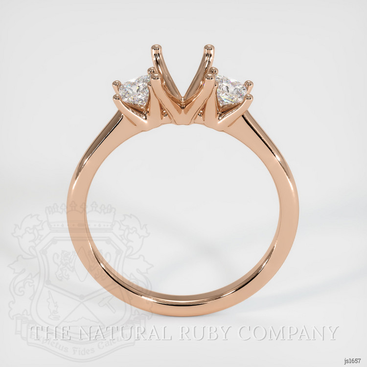 18K Rose Gold Three Stone Ring Setting