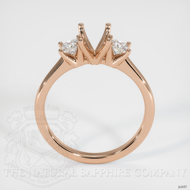 18K Rose Gold Three Stone Ring Setting
