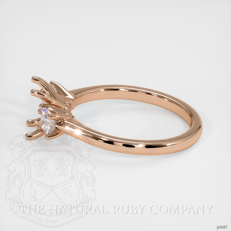 18K Rose Gold Three Stone Ring Setting