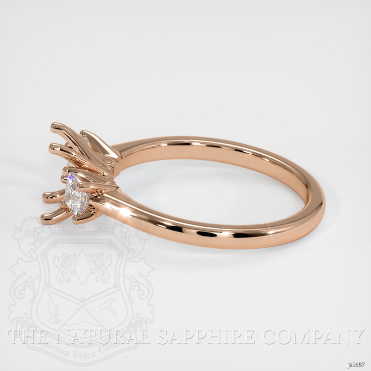 18K Rose Gold Three Stone Ring Setting