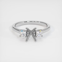 14K White Gold Three Stone Ring Setting Image