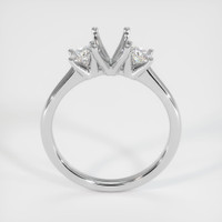 14K White Gold Three Stone Ring Setting Image