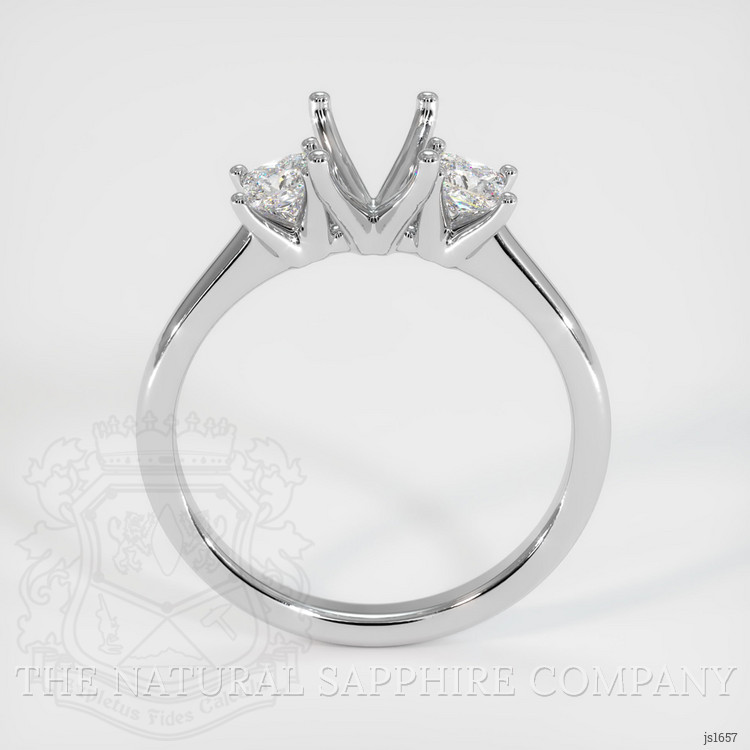 14K White Gold Three Stone Ring Setting