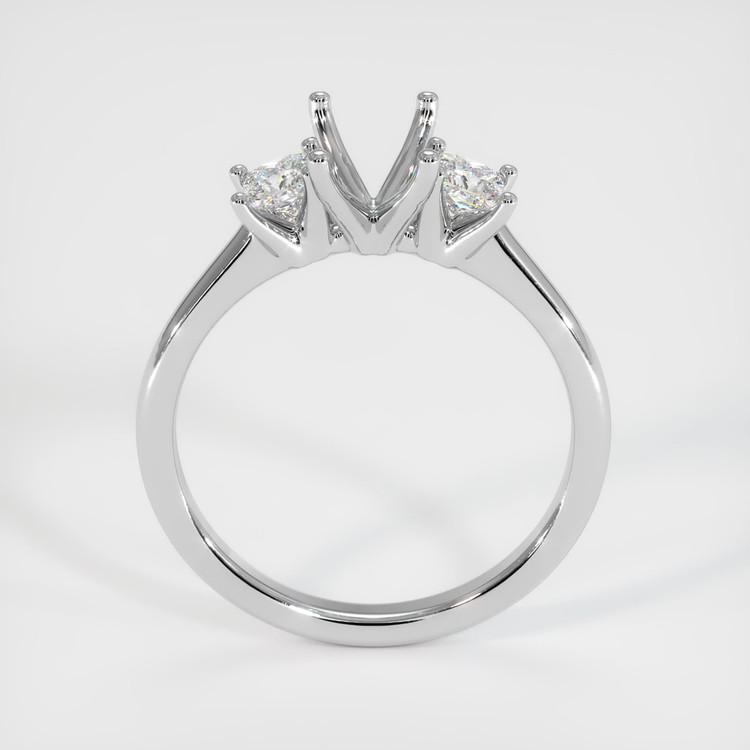 14K White Gold Three Stone Ring Setting