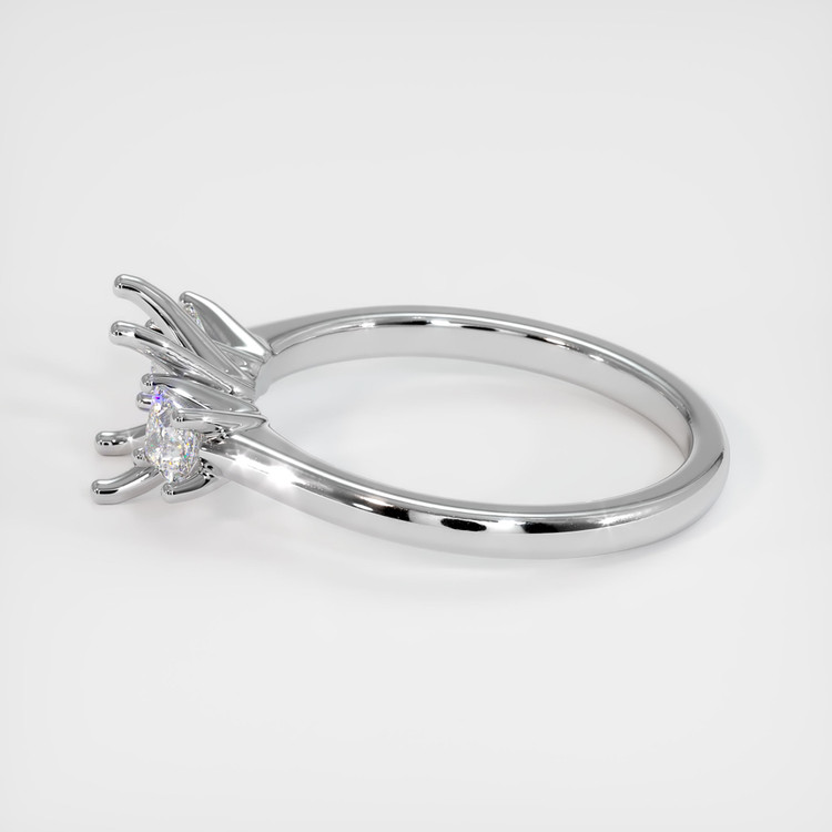 14K White Gold Three Stone Ring Setting