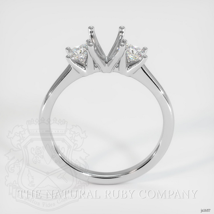 18K White Gold Three Stone Ring Setting