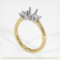14K White & Yellow Three Stone Ring Setting Image