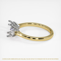 14K White & Yellow Three Stone Ring Setting Image