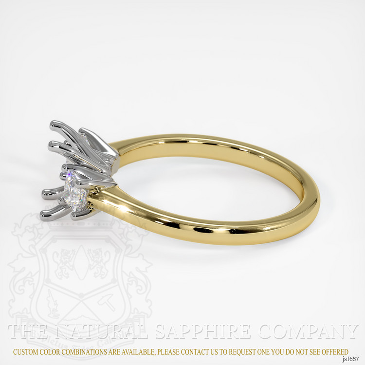 14K White & Yellow Three Stone Ring Setting